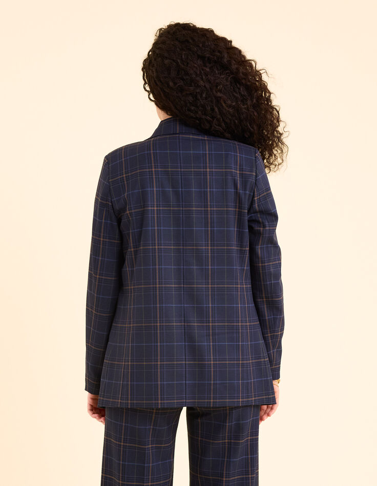 Marineblauer eleganter Blazer mit Karos I.Code-3