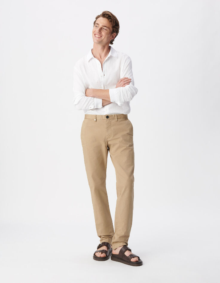 Beige SLIM-Herrenchinohose-7