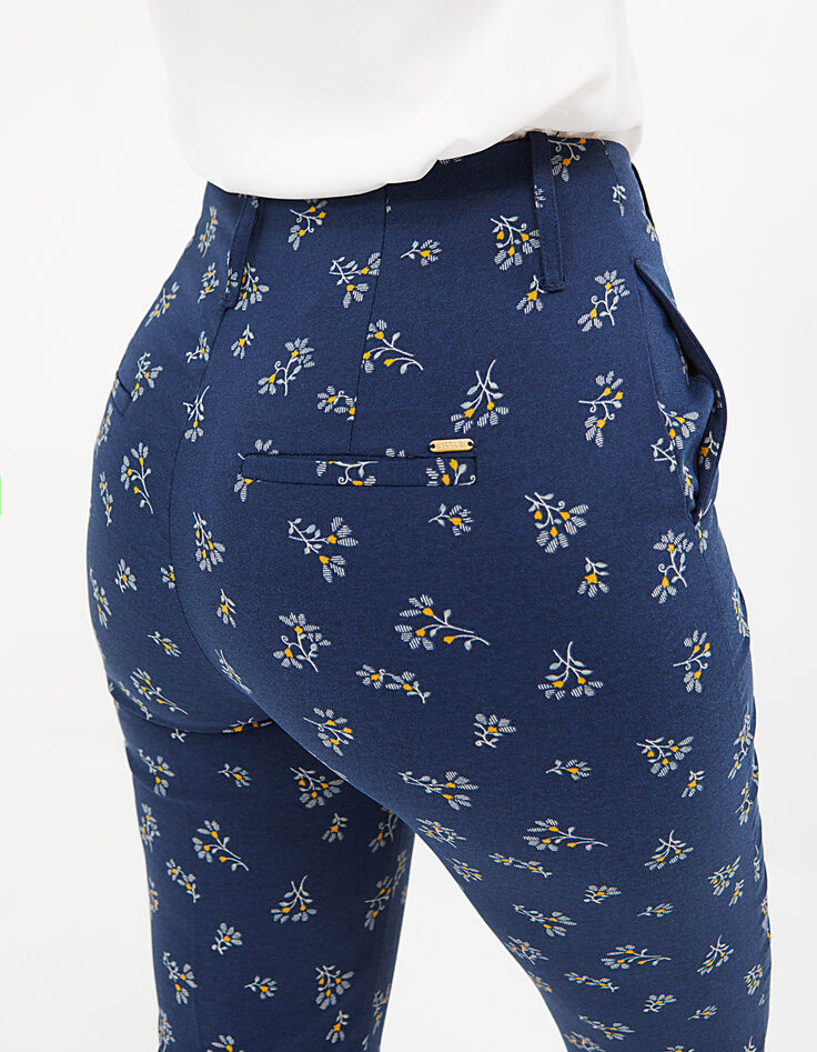 I.Code indigo leaf print suit trousers-4 I.Code indigo leaf print suit trousers-4
