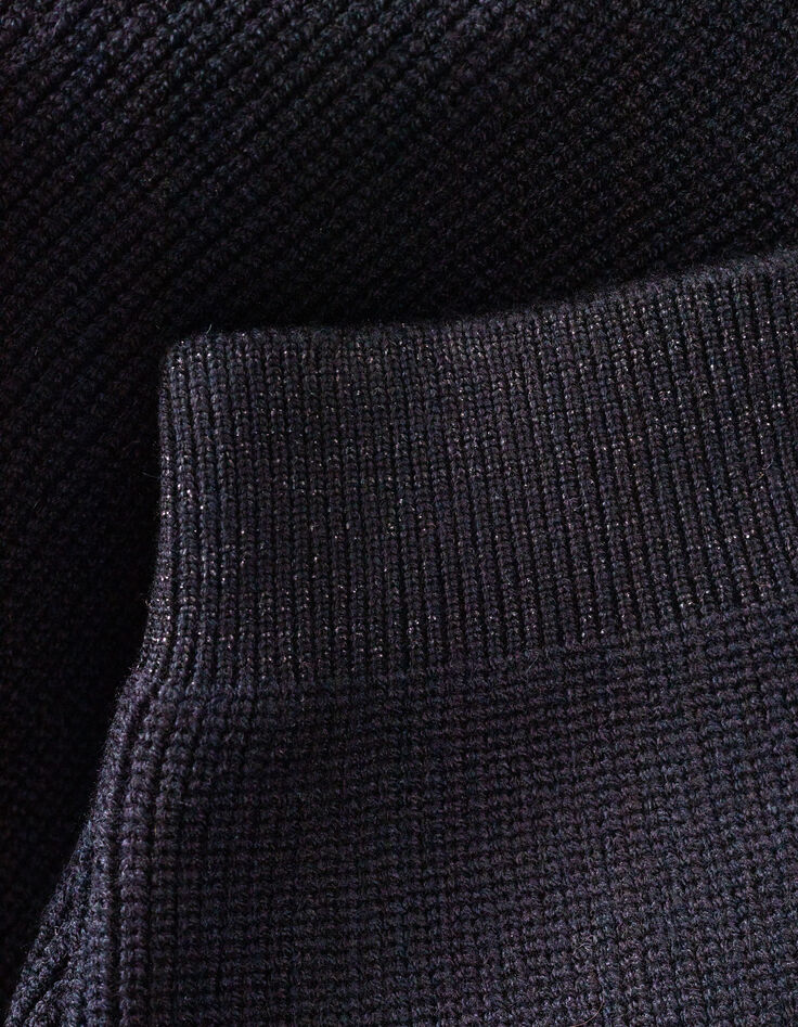 Cardigan à capuche noir en tricot I.Code-11