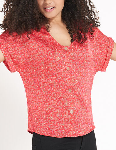 Top coquelicot imprimé minimaliste I.Code