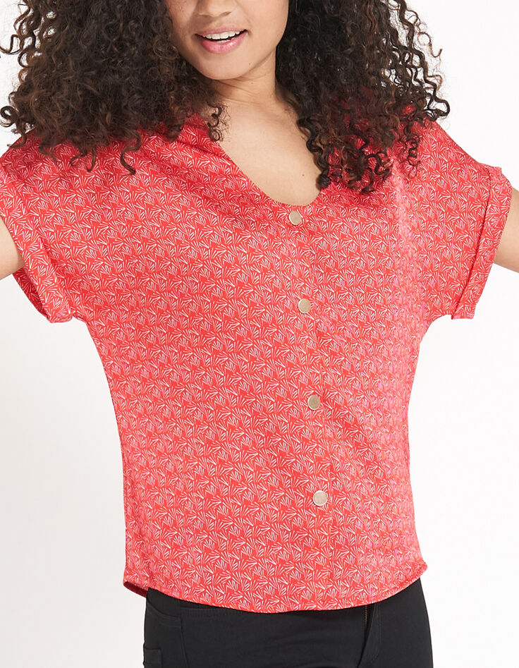 Top coquelicot imprimé minimaliste I.Code-1 Top coquelicot imprimé minimaliste I.Code-1