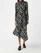Schwarzes Kleid mit Zebra-Blumenmuster f&uuml;r Damen-1