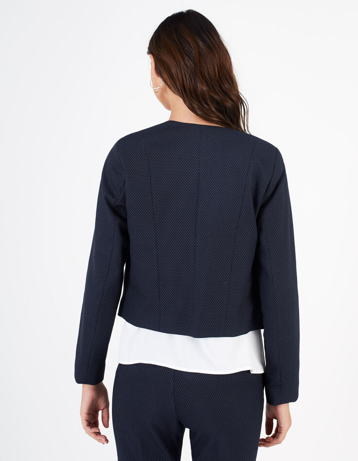 Veste navy blue jacquard minimaliste I.Code-3 Veste navy blue jacquard minimaliste I.Code-3