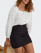 I.Code black quilted plant fabric short skirt-1