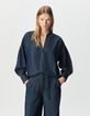 Oversize-Damenbluse aus Lyocell&reg; ungebleichtes Blau-2