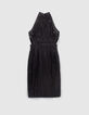 Schwarzes Damen-Midikleid mit Spitze amerikanische &Auml;rmel-7