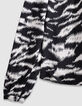 Schwarze Bluse mit Zebramuster f&uuml;r Damen-7