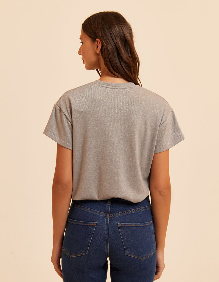 T-shirt gris maille métallisée I.Code-3
