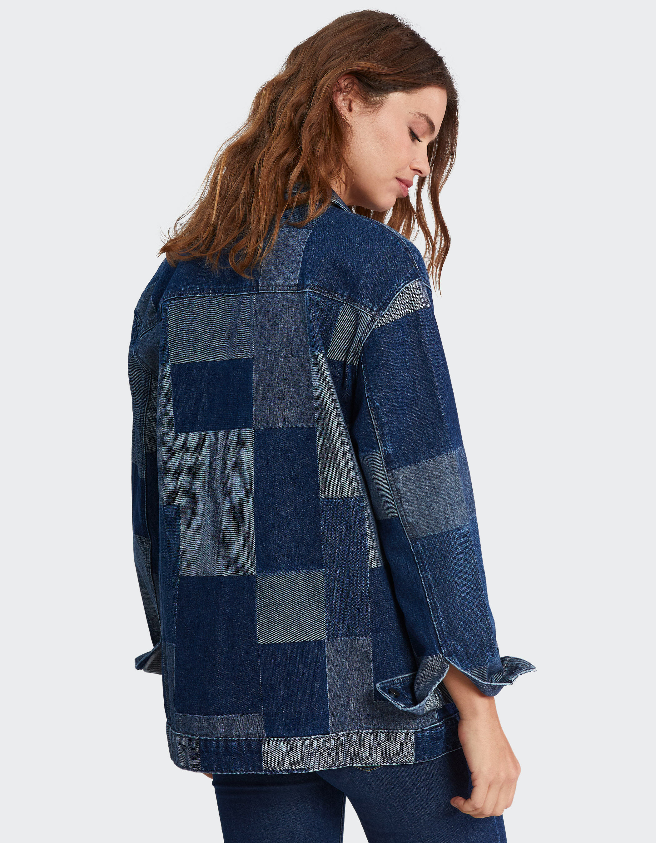 Veste en jean patchwork 2025
