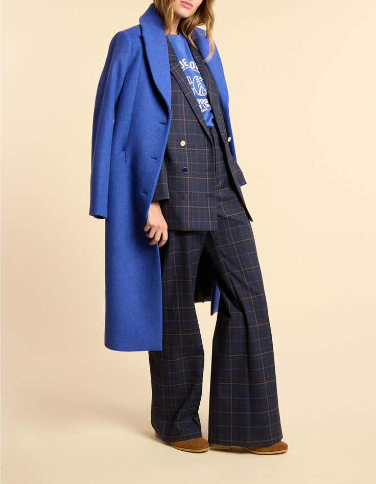 Marineblaue elegante Hose mit Karos I.Code-7