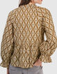 I.Code camel ethnic Boho print blouse-3