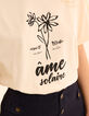 Camiseta de manga corta I.Code ecru visual floral-5