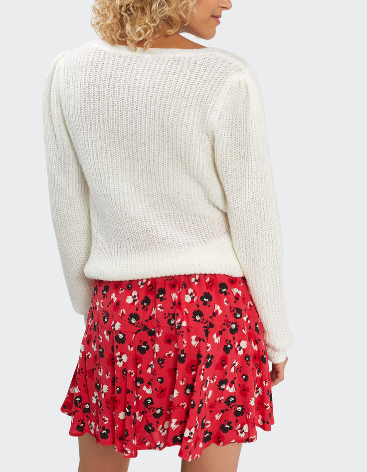 Korte rok flash pink rock bloemenprint I.Code-2