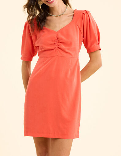 Vestido corto rojo escote coraz&oacute;n I.Code