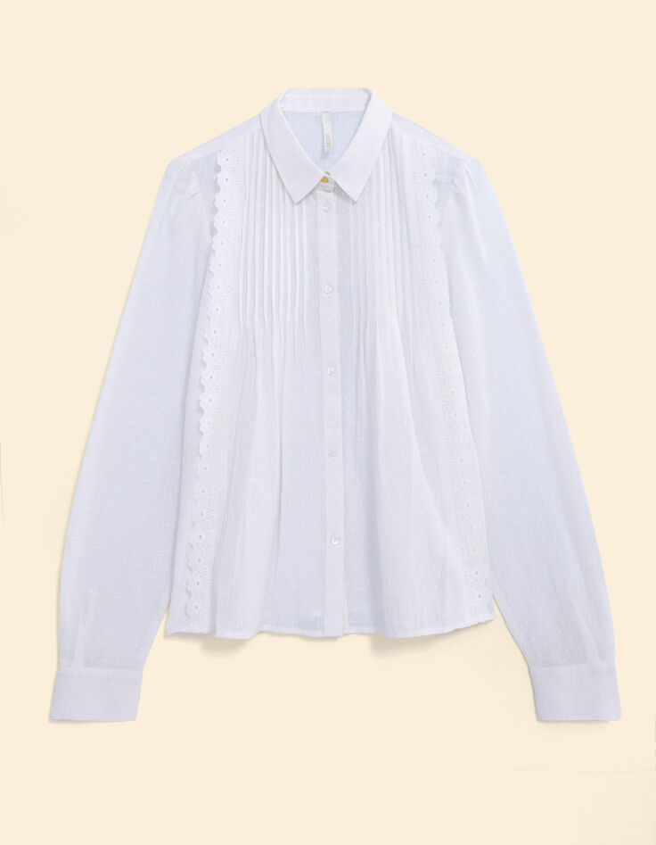 Witte hemdblouse frontje plooien en broderie anglaise-6