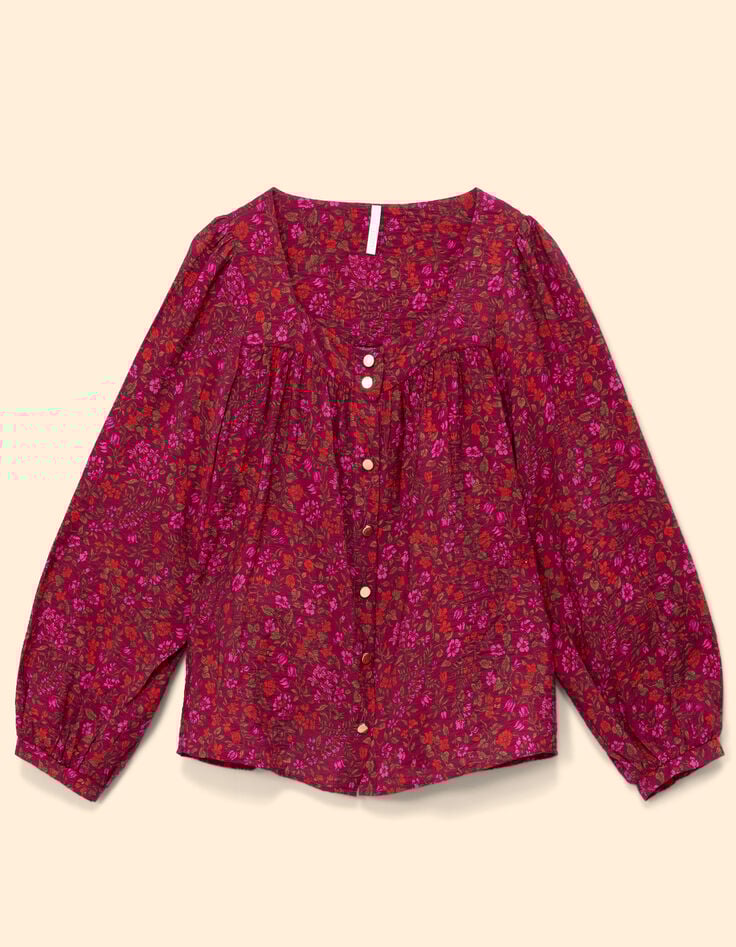 Roze blouse bloemenprint I.Code-5 Roze blouse bloemenprint I.Code-5