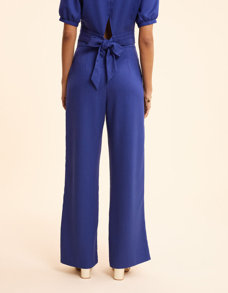 Pantalon large bleu pailleté I.Code-4