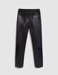 Schwarze Damen-Lederhose Jeansschnitt-7