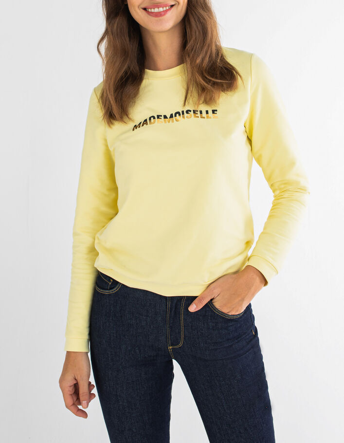 Gelbes Sweatshirt mit Schriftzug I.Code - I.CODE