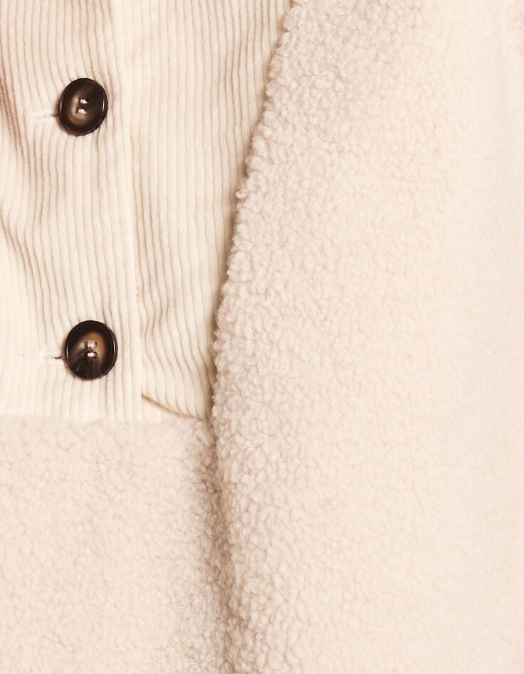 Jersey crudo de sherpa y terciopelo con botones I.Code-7 Jersey crudo de sherpa y terciopelo con botones I.Code-7