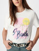 Wei&szlig;es T-Shirt Bio-Baumwolle visuelle Palmen und Sonne Damen-4
