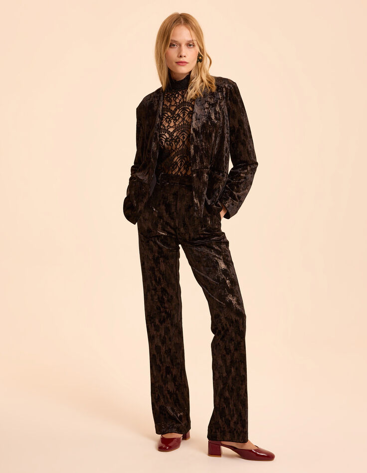 Americana negra terciopelo tachista I.Code-8