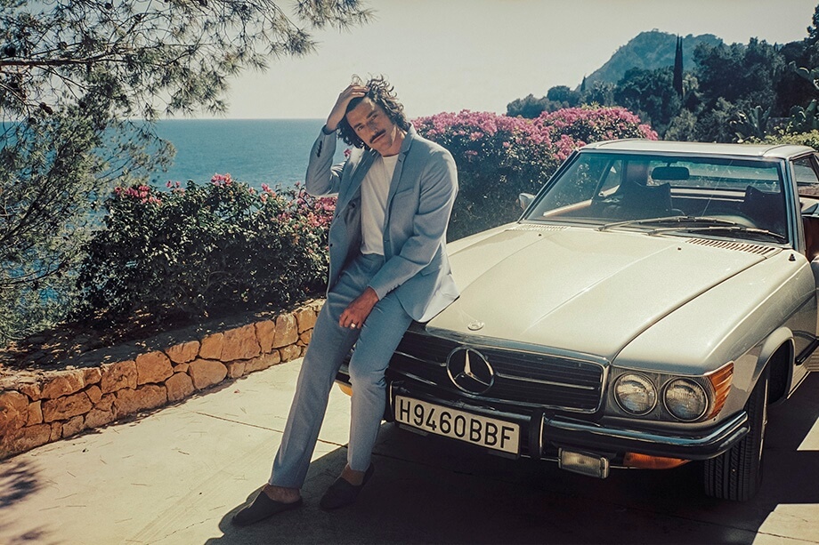 Hellblaue Anzughose aus Faux-Uni TRAVEL SUIT