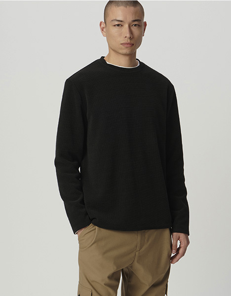 T-shirt manches longues noir nid d'abeille DRY FAST