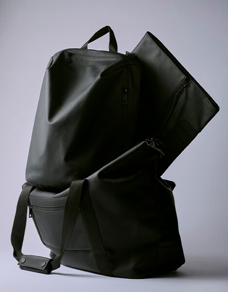 Sac à dos noir nylon effet gomme